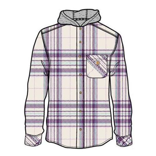 Carhartt Kids Long Sleeve Flannel Button-Front Hooded Shirt