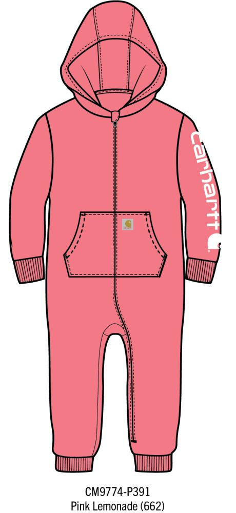 Carhartt Kids Fleece Zip Front Fleece Hooded Coverall