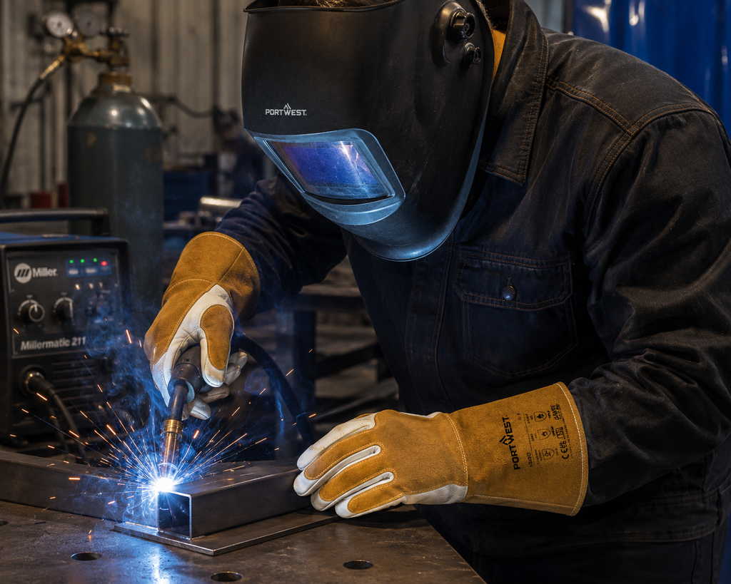 Portwest MIG Welders 320 Grain Leather Reinforced Gauntlet