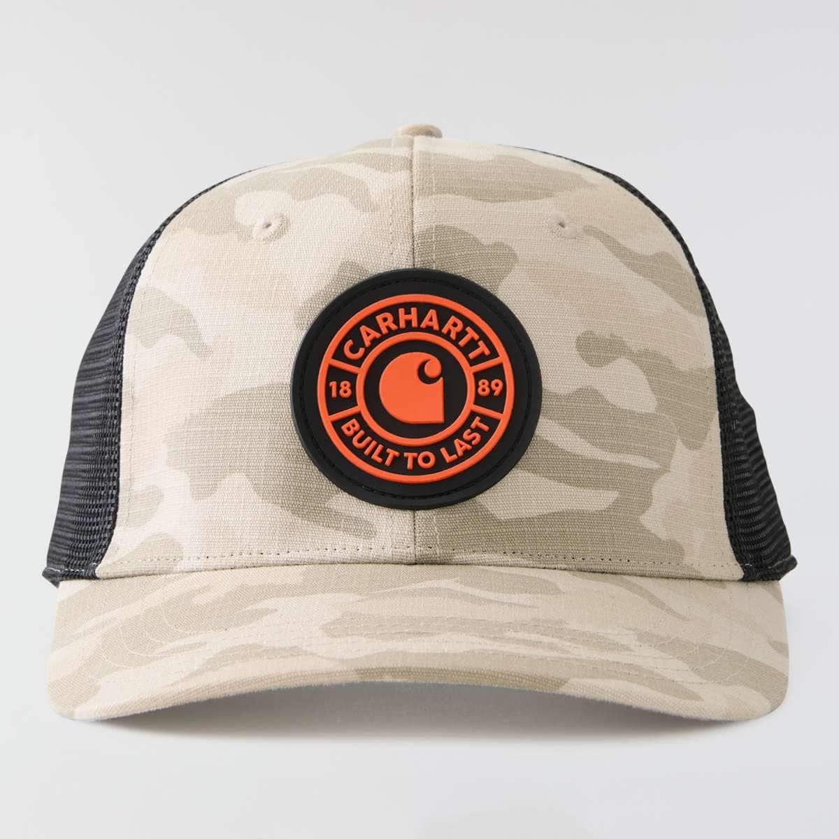 Carhartt 107342 Oakland Built To Last Camo Cap — Fossil Tan Camo, front view