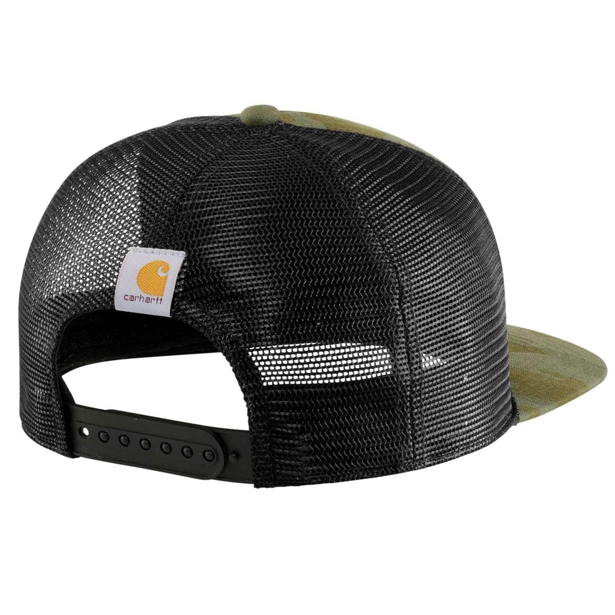 Carhartt 107342 Oakland Built To Last Camo Cap — Army Green Camo, rear three-quarter view