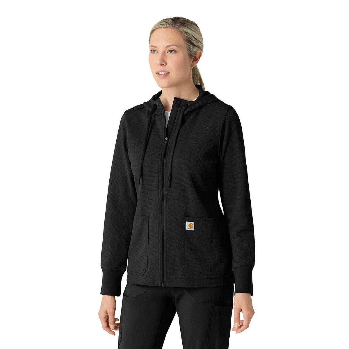 Carhartt Women's Full Zip Waffle Scrub Hoodie