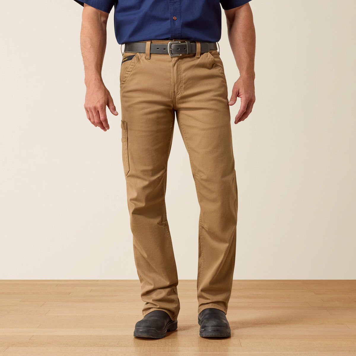 Ariat Rebar M4 Relaxed DuraStretch Washed Twill Dungaree Boot Cut Pant — Field Khaki, manufacturer product image