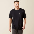 Ariat Rebar Cotton Strong Standard Pocket T-Shirt — Black, manufacturer product image
