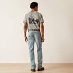 Ariat Rebar M4 Relaxed DuraStretch Basic Stackable Straight Leg Jean — Shoreline, manufacturer back view
