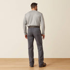 Ariat Rebar M4 Relaxed DuraStretch Washed Twill Dungaree Boot Cut Pant — Rebar Gray, manufacturer back view