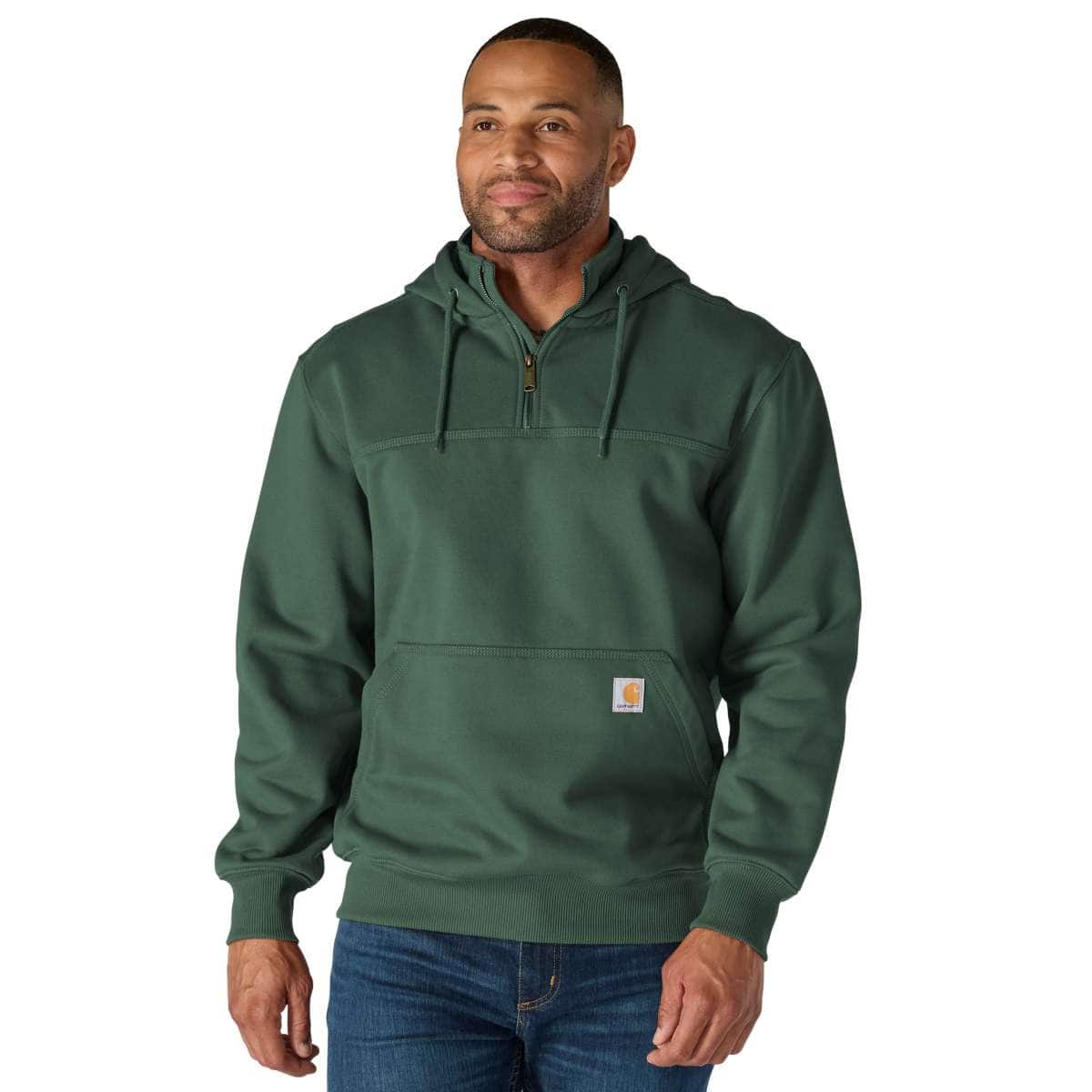 Carhartt Rain Defender Loose Fit Heavyweight Quarter-Zip Sweatshirt — GI5-Forestry Green, manufacturer product photo