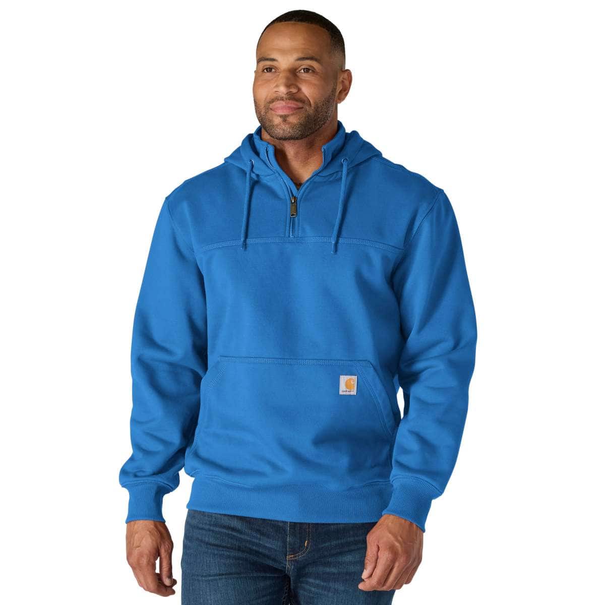 Carhartt Rain Defender Loose Fit Heavyweight Quarter-Zip Sweatshirt — HO4-Dark Horizon Blue, manufacturer product photo