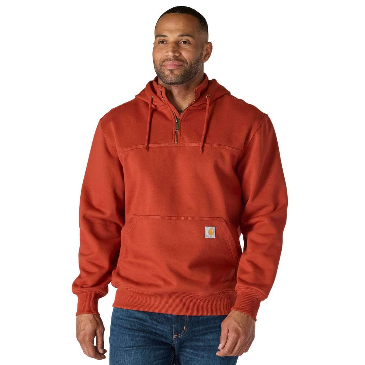 Carhartt Rain Defender Loose Fit Heavyweight Quarter-Zip Sweatshirt — RD1-Spice Red, manufacturer product photo