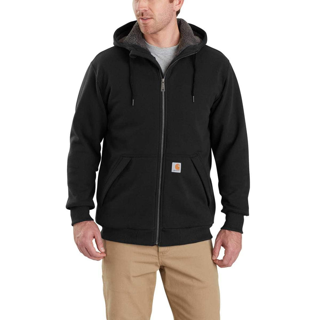 Carhartt Rockland Sherpa Lined Hooded Sweatshirt — 001-Black, manufacturer product photo