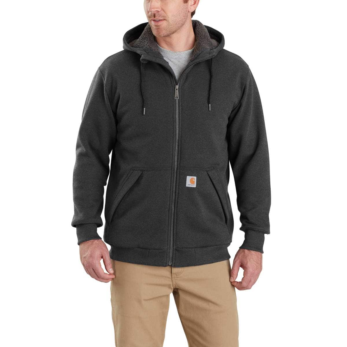 Carhartt Rockland Sherpa Lined Hooded Sweatshirt — 026-Carbon Heather, manufacturer product photo