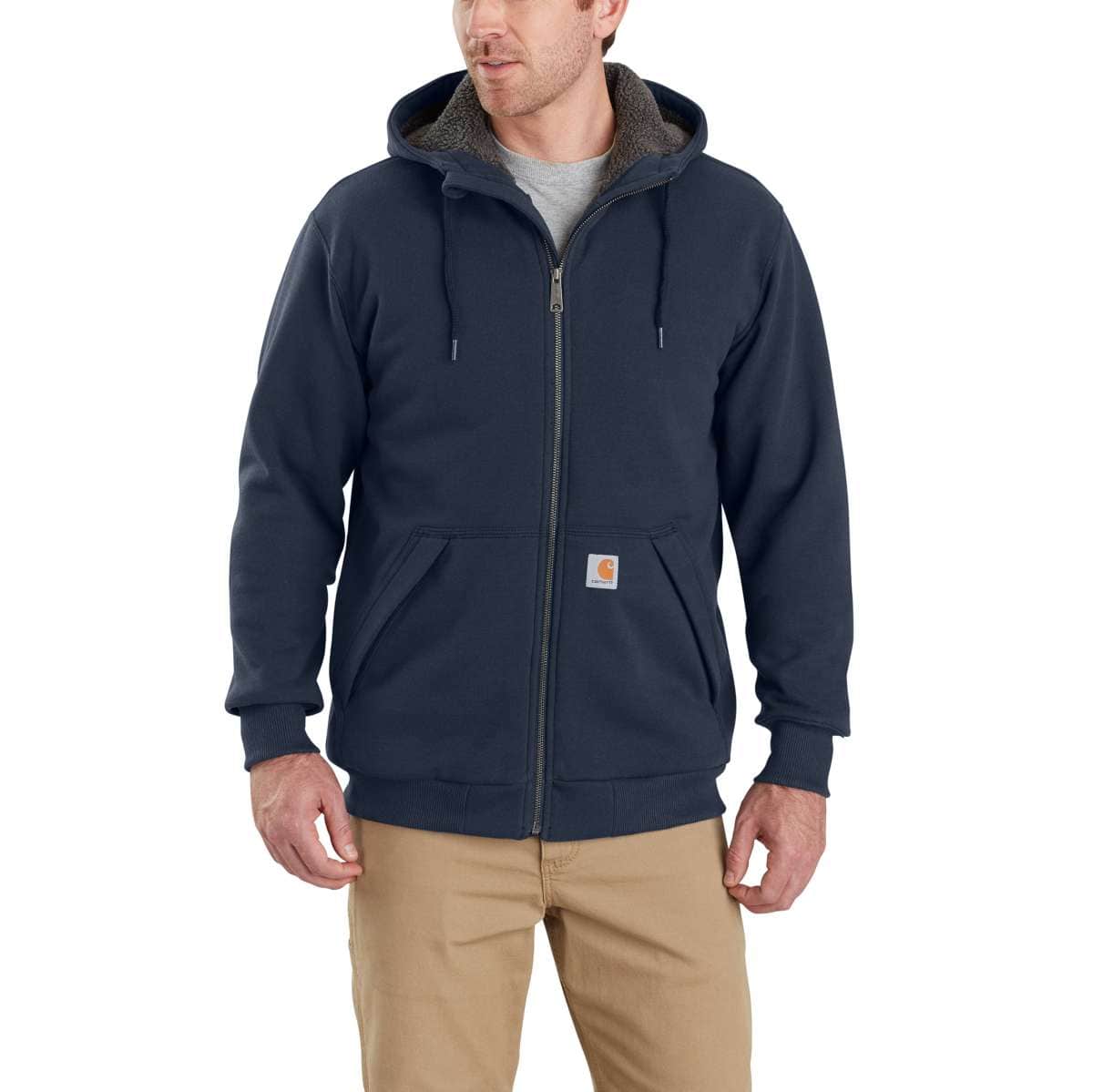 Carhartt Rockland Sherpa Lined Hooded Sweatshirt — 472-New Navy, manufacturer product photo