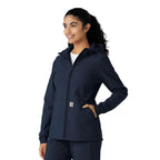 Carhartt Women's Bonded Fleece Scrub Hoodie — Navy, manufacturer product photo