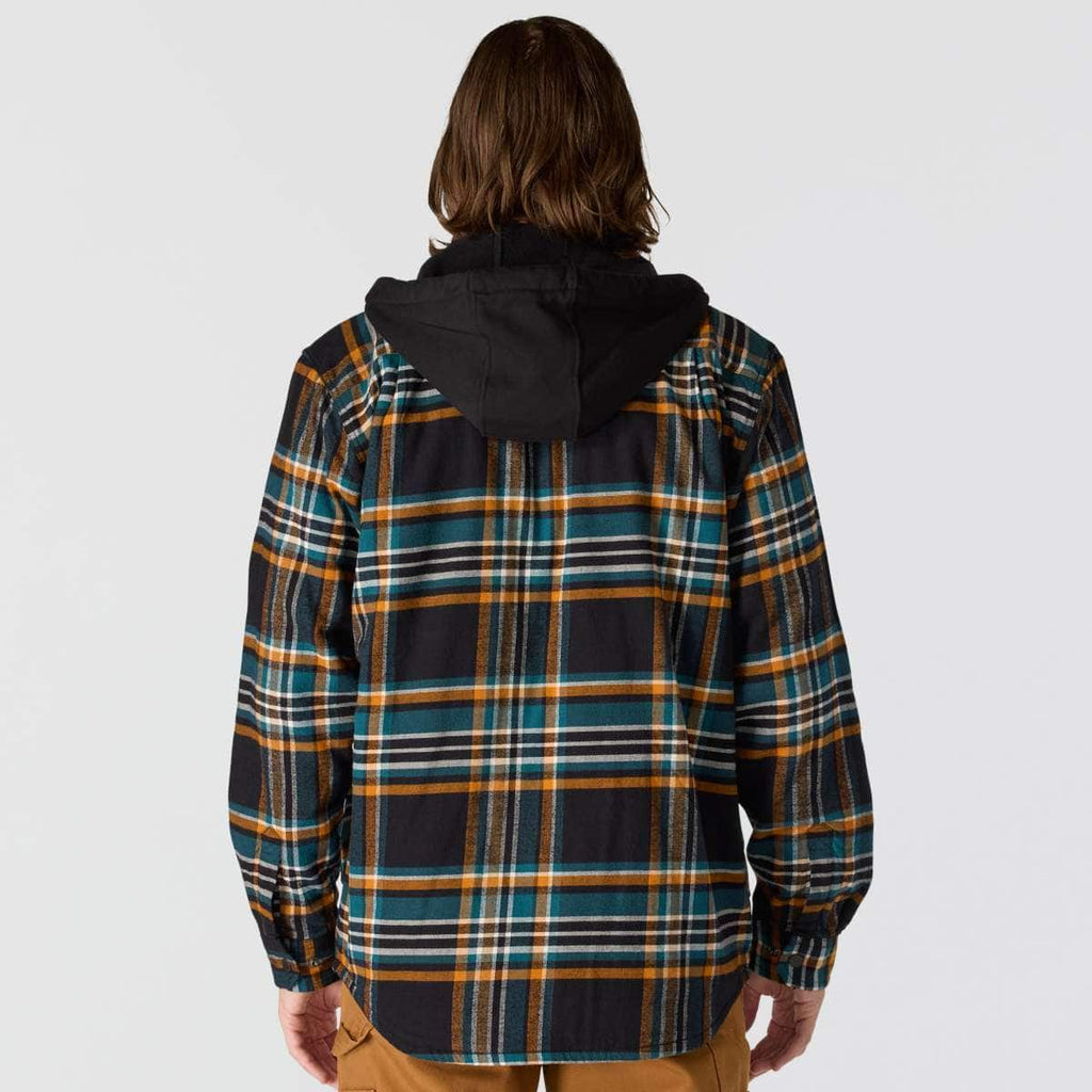 Carhartt Rugged Flex™ Relaxed Fit Flannel Fleece Lined Hooded Shirt Jac — N61-Black, additional manufacturer view