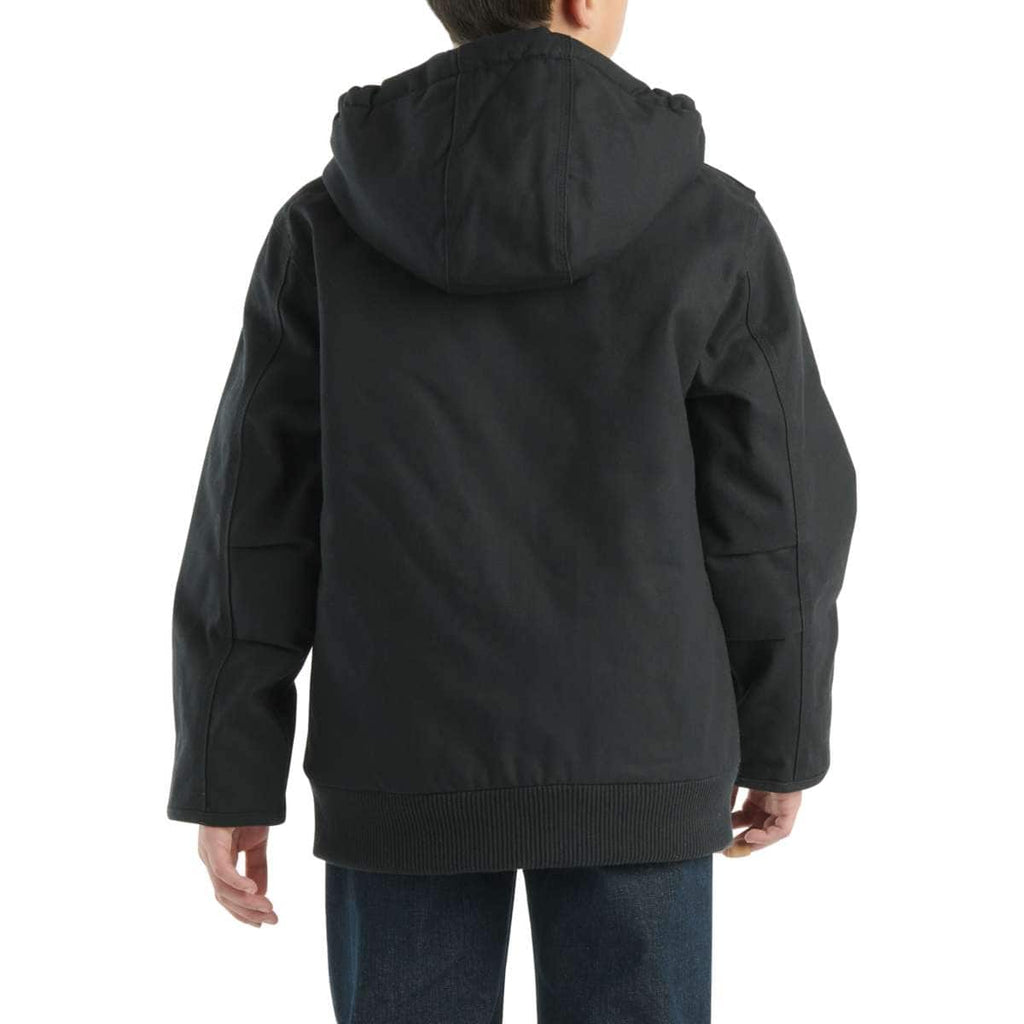 Carhartt Kids Youth Canvas Active Jacket — Caviar Black-K01, back