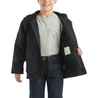 Carhartt Kids Youth Canvas Active Jacket — Caviar Black-K01, lining detail