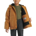 Carhartt Kids Youth Canvas Active Jacket — Brown-D15, lining detail