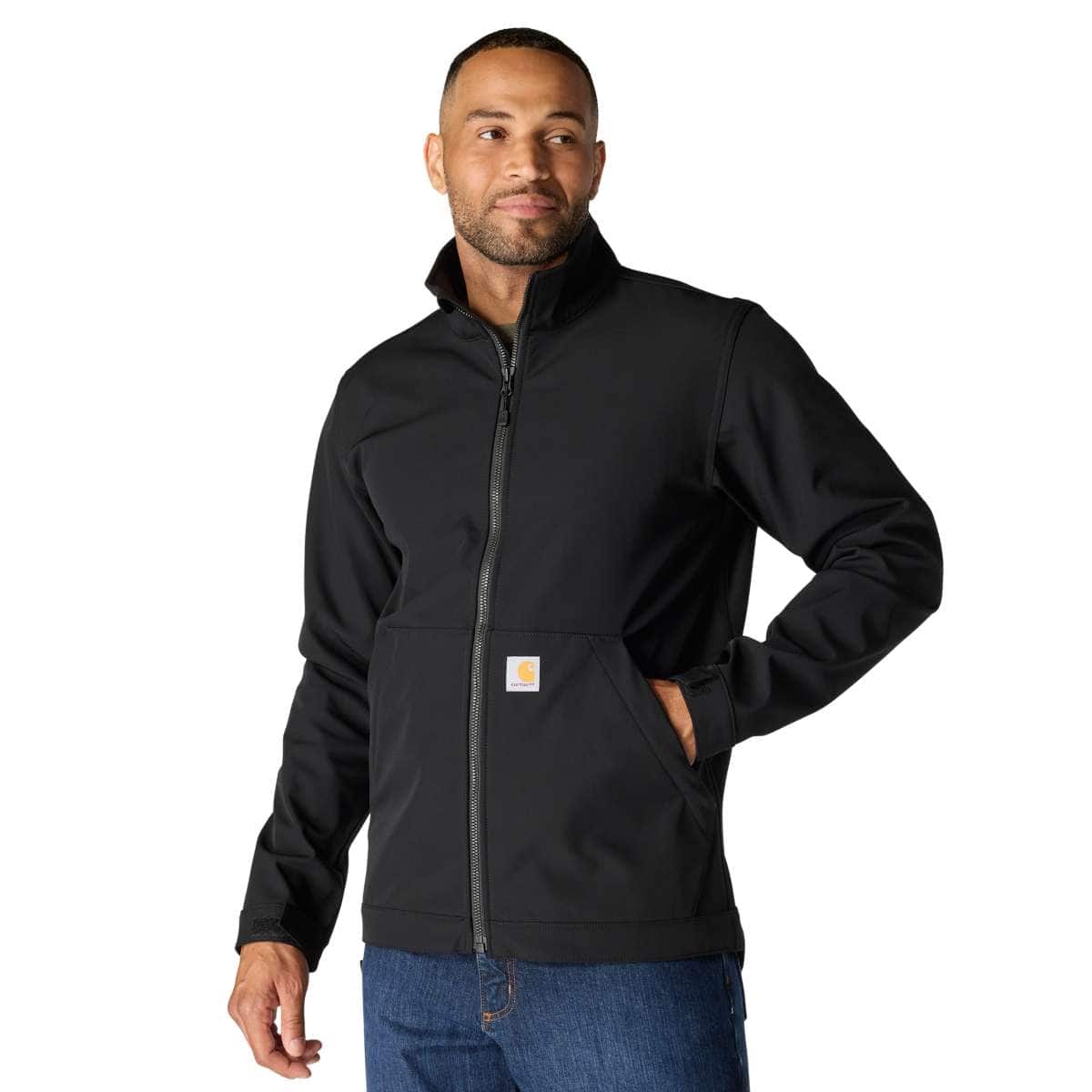 Carhartt Rain Defender® Relaxed Fit Softshell Jacket — Black, manufacturer product photo