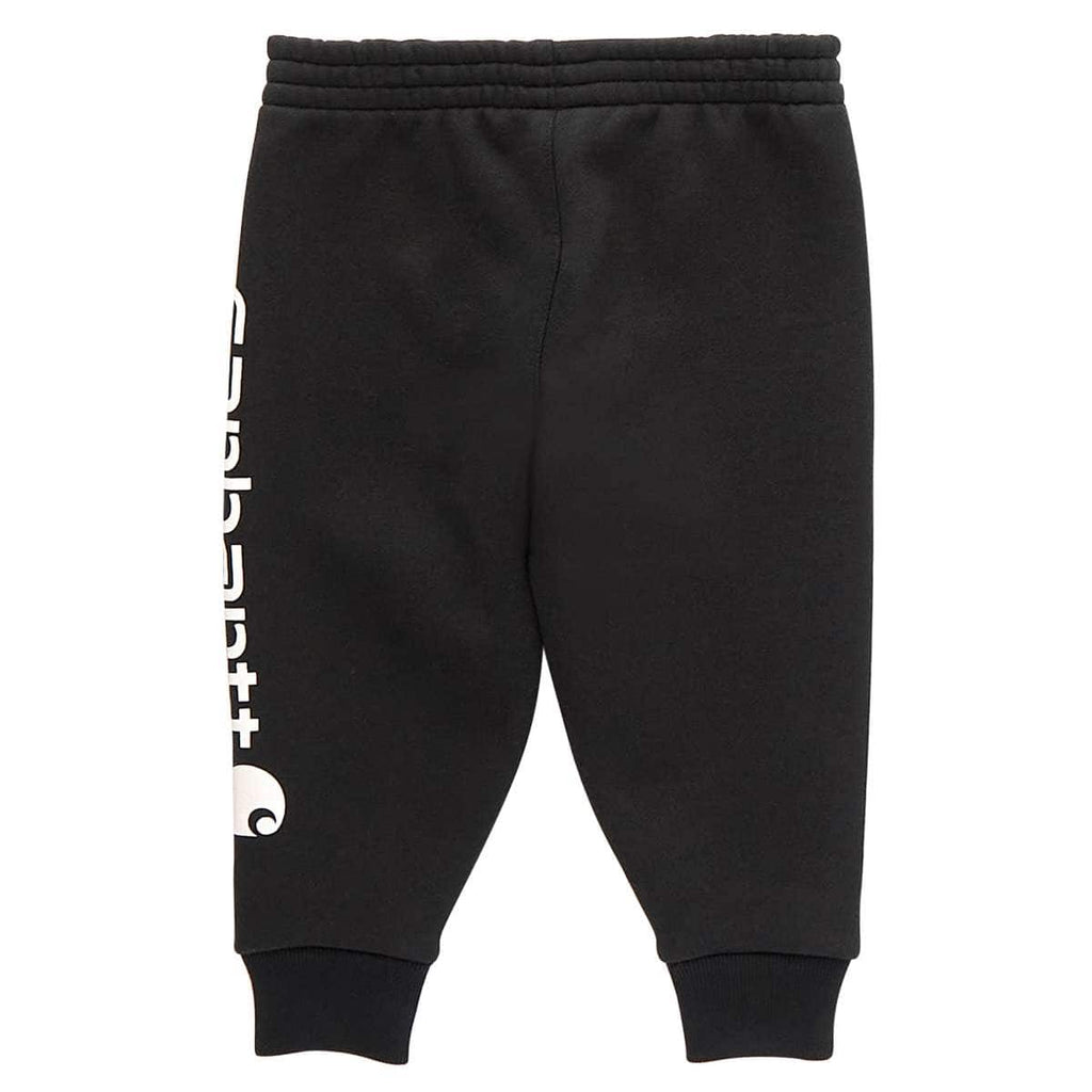 Carhartt Kids Fleece Logo Sweatpant (Infant/Toddler) — Black-K01, back