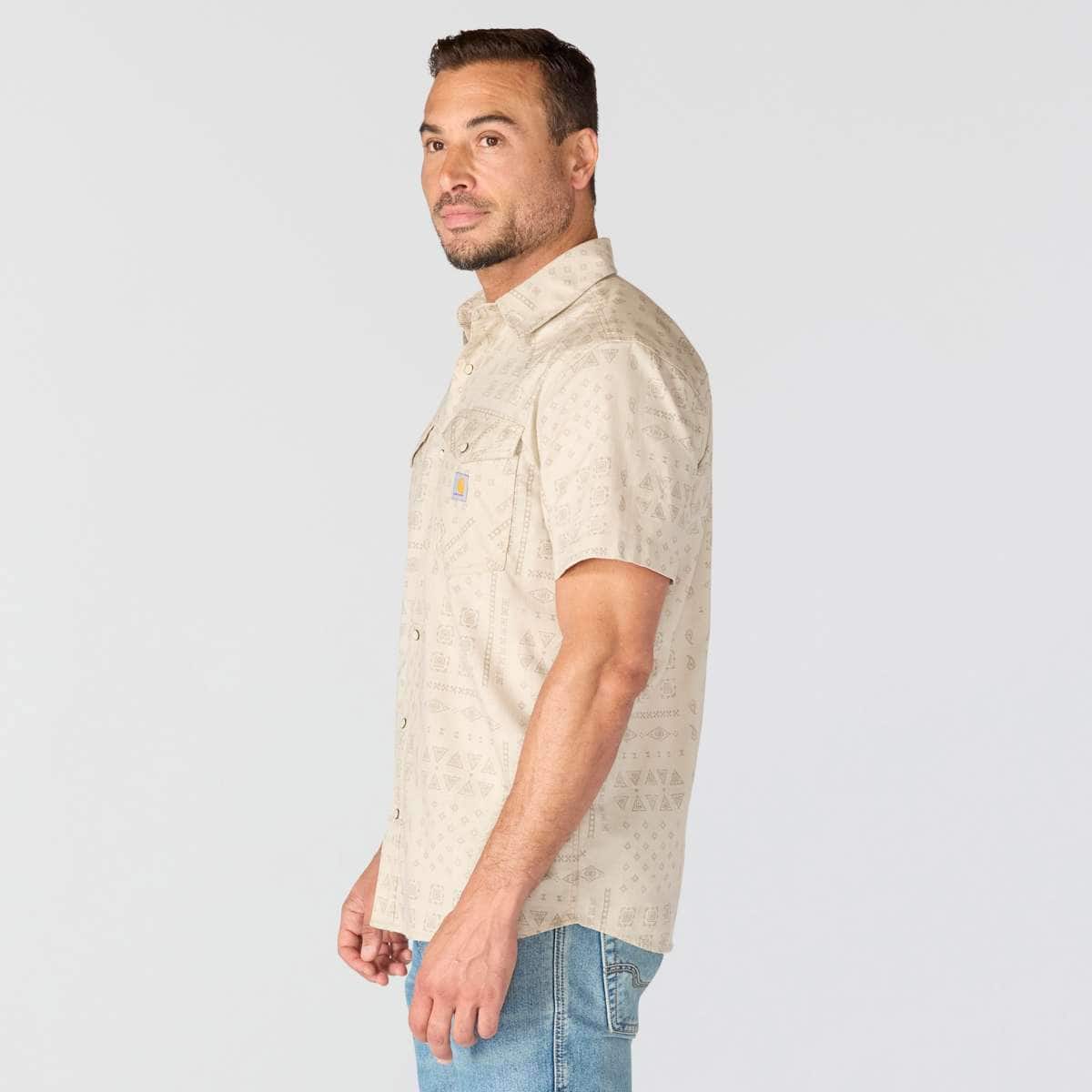 Carhartt Montana Bozeman Relaxed Short Sleeve Plaid Shirt — A55- Cobblestone Bandana Print, additional manufacturer view