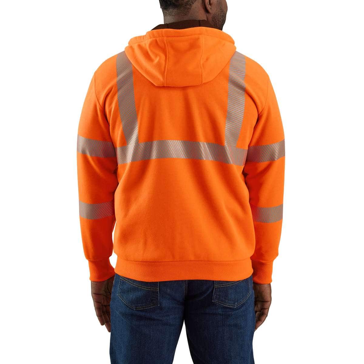 Carhartt High-Visibility Rain Defender Thermal-Lined Full Zip Class 3 Sweatshirt — Bright Orange, additional manufacturer view
