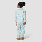 Carhartt Kids Girls Snap-Front Canvas Printed Coveralls — B351-Blue Haze, back
