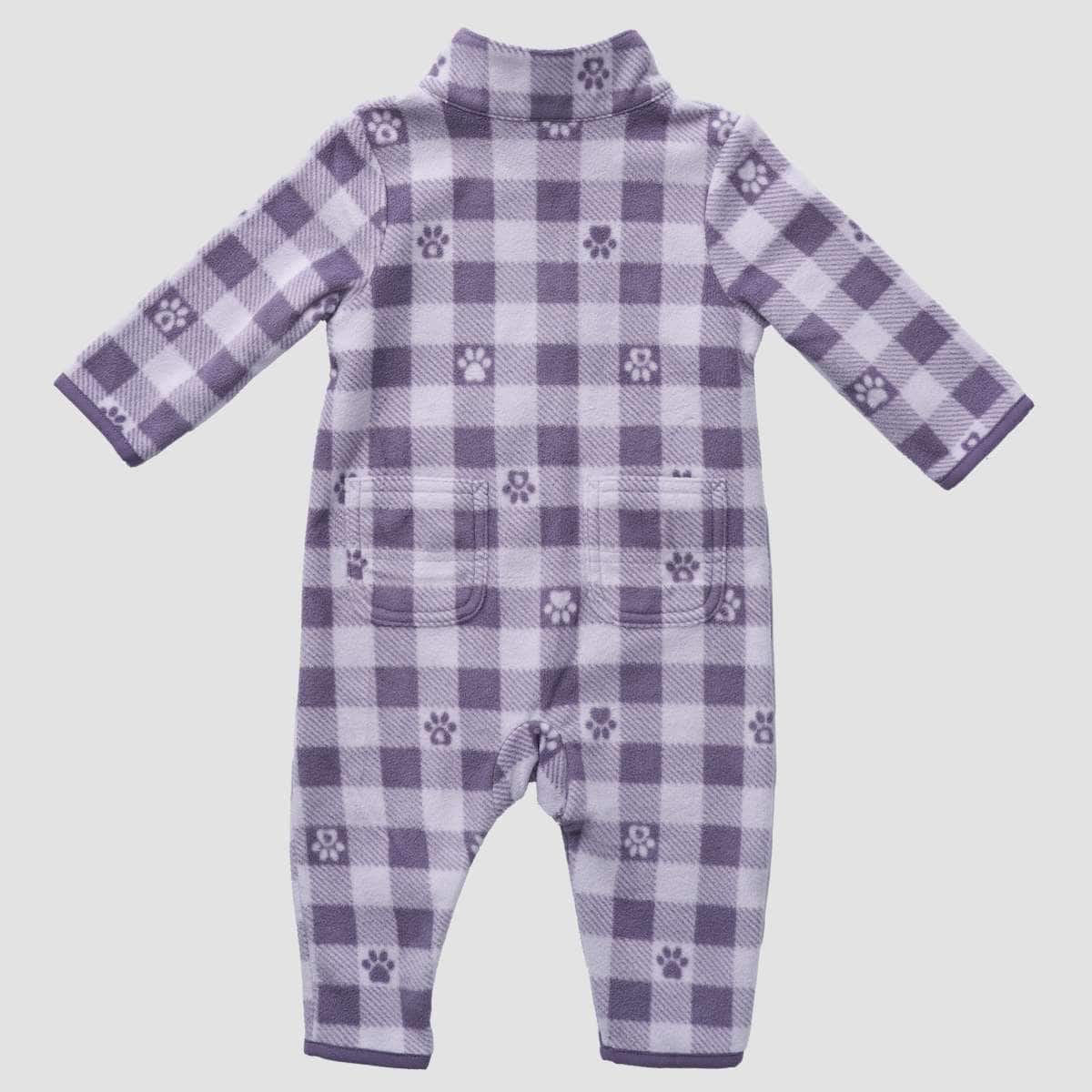 Carhartt Kids Zip-Front Micro Fleece Printed Coverall — L196-Thistle, back