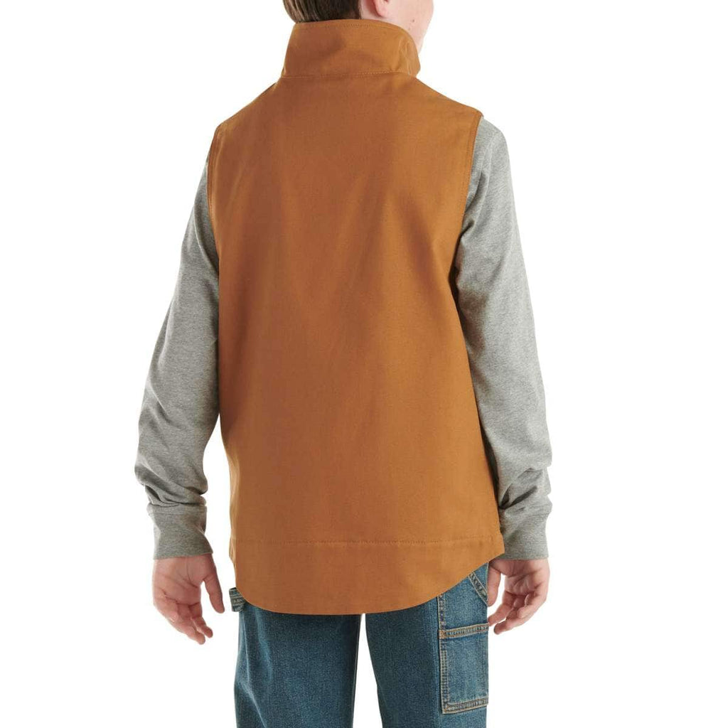 Carhartt Kids Canvas Sherpa Lined Vest — D15-Carhartt Brown, back