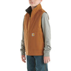 Carhartt Kids Canvas Sherpa Lined Vest — D15-Carhartt Brown, side