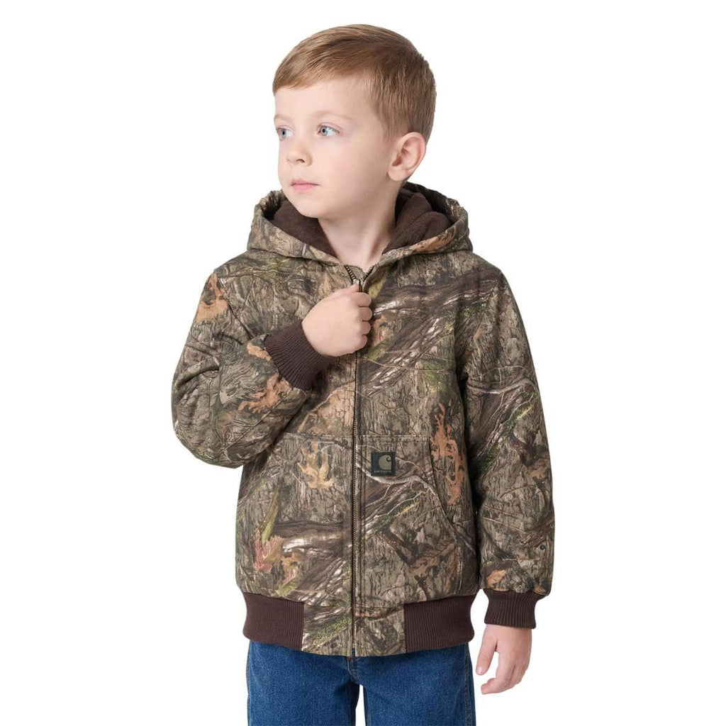 Carhartt Kids Canvas Insulated Hooded Camo Jacket Toddler — CR27-Mossy Oak Country DNA, product photograph