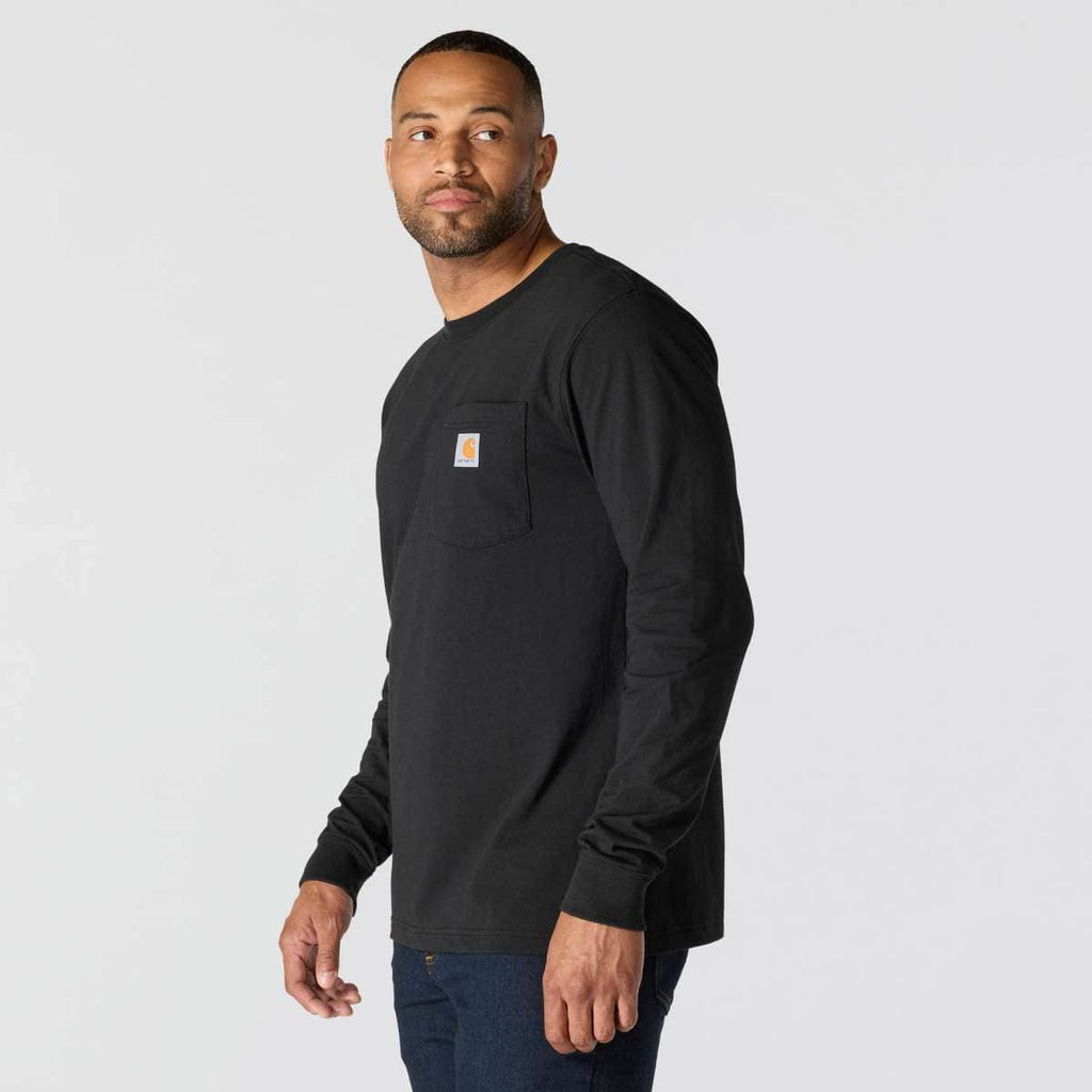 Carhartt Relaxed Fit Heavyweight Long-Sleeve Pocket C Graphic T-Shirt — BLK-Black, additional manufacturer view