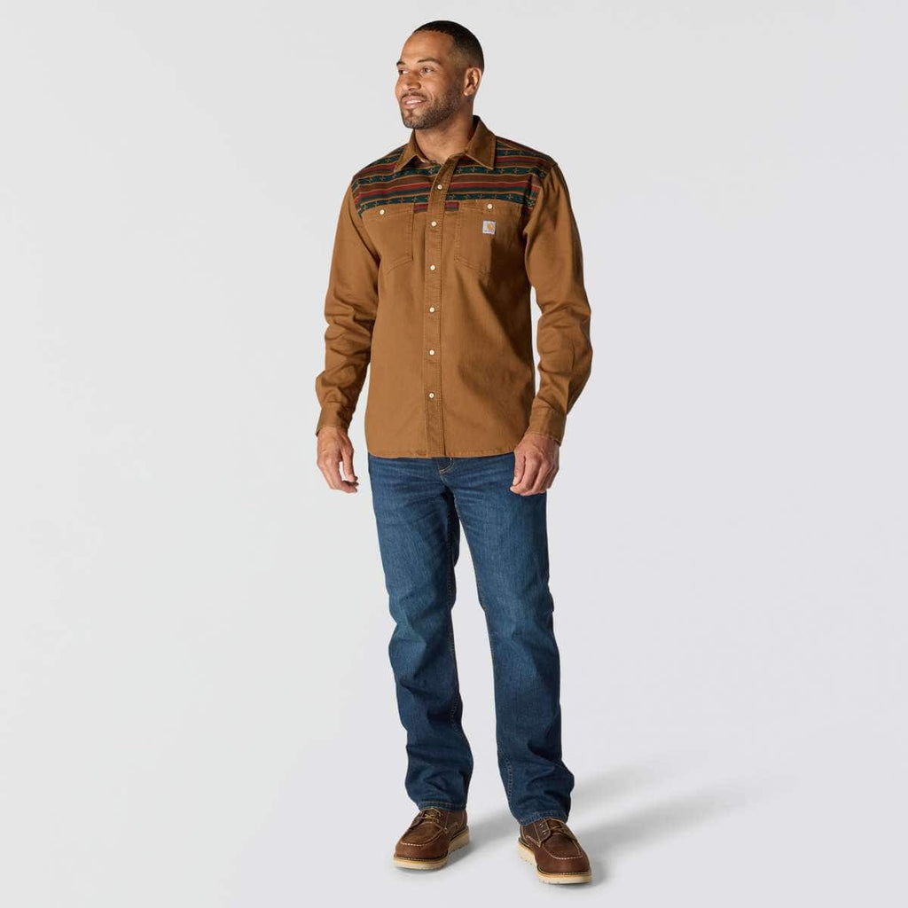 Carhartt Montana Rugged Flex™ Relaxed Fit Corduroy Long-Sleeve Shirt — BRN-Carhartt Brown, additional manufacturer view
