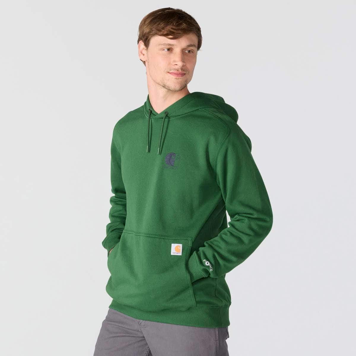 Carhartt Force Relaxed Fit Lightweight Logo Graphic Sweatshirt SP26 — Douglas Fir-GO2, additional manufacturer view