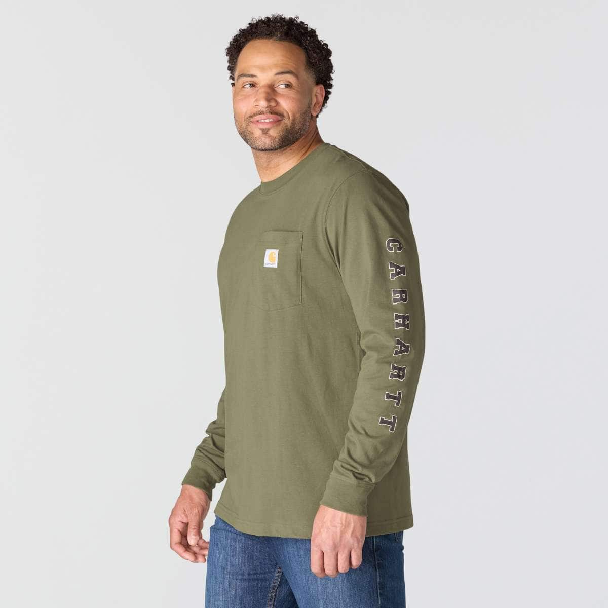 Carhartt Irvine Relaxed Pointer Long-Sleeve T-Shirt — DOV-Dusty Olive, additional manufacturer view