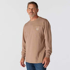 Carhartt Loose Fit Heavyweight Long-Sleeve Pocket Deer Graphic T-Shirt — BB0-Soft Sepia Heather, additional manufacturer view