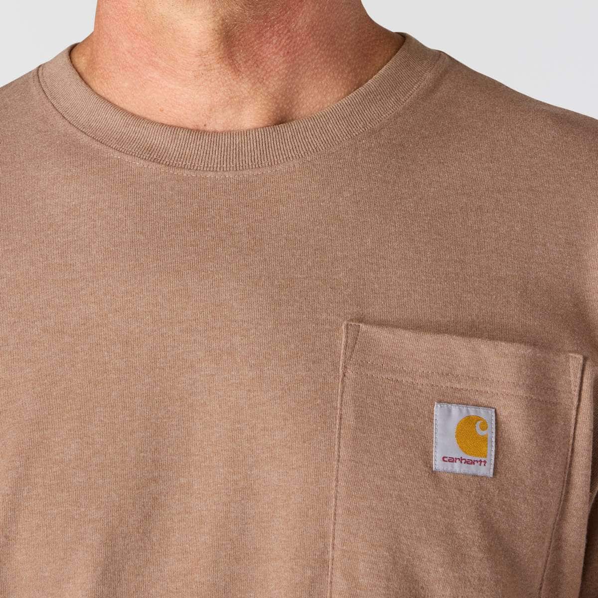 Carhartt Loose Fit Heavyweight Long-Sleeve Pocket Deer Graphic T-Shirt — BB0-Soft Sepia Heather, additional manufacturer view