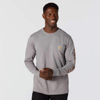 Carhartt Irvine Relaxed Deer Badge Long-Sleeve T-Shirt — E87-Weathered Ash Heather, additional manufacturer view