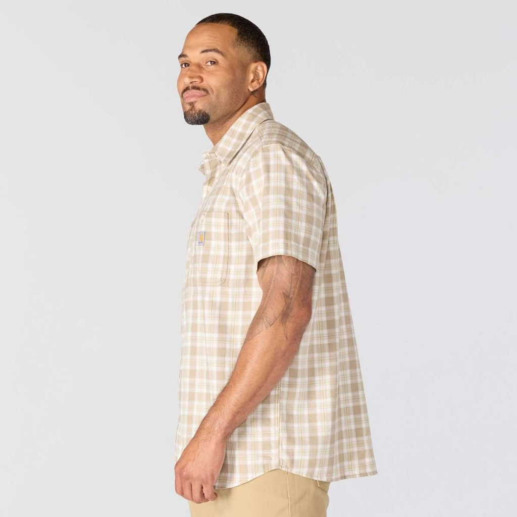 Carhartt Bozeman Relaxed Short Sleeve Plaid Shirt — EC0-Cobblestone, additional manufacturer view