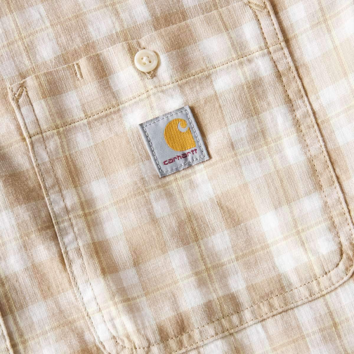 Carhartt Bozeman Relaxed Short Sleeve Plaid Shirt — EC0-Cobblestone, additional manufacturer view