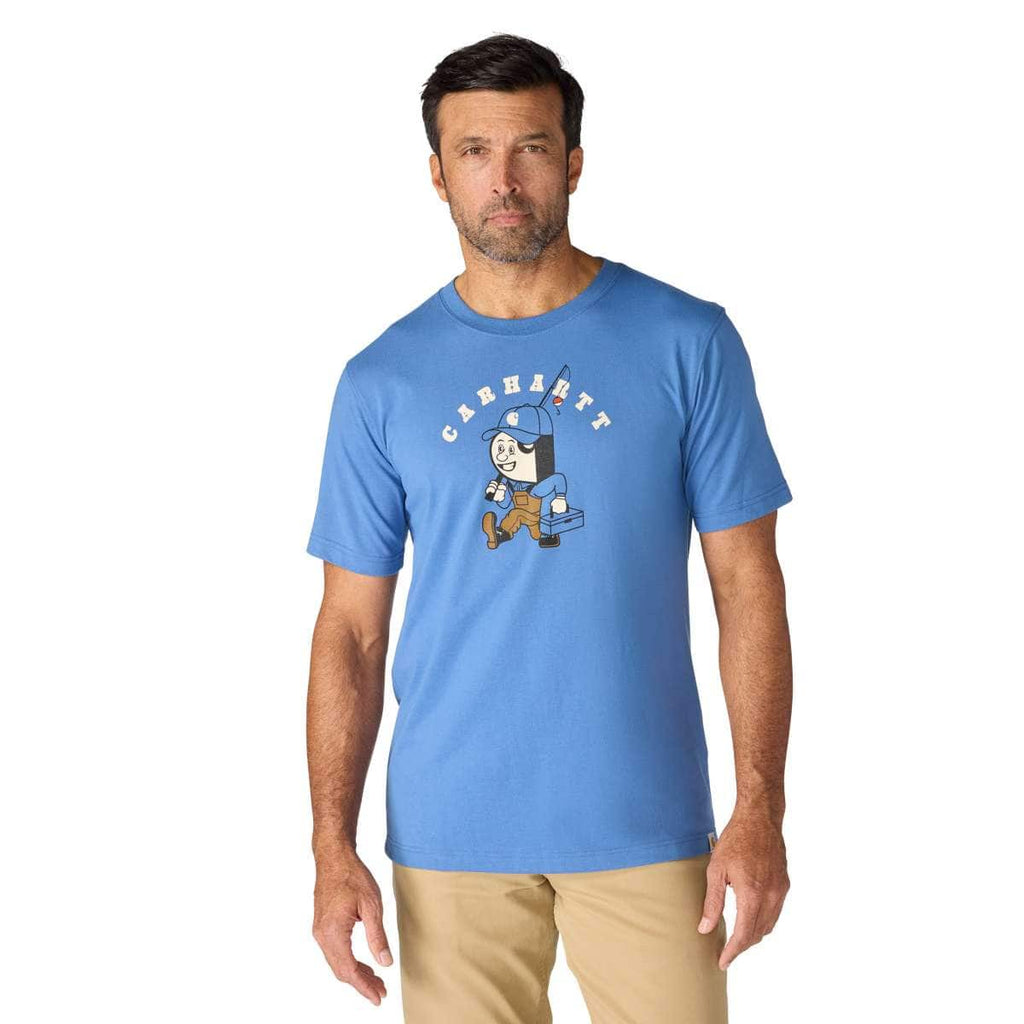 Carhartt Irvine Relaxed Fishing T-Shirt — Dark Tranquil Blue, manufacturer product photo