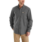 Carhartt Rugged Flex® Rigby Long Sleeve Work Shirt — 039-Gravel, manufacturer product photo