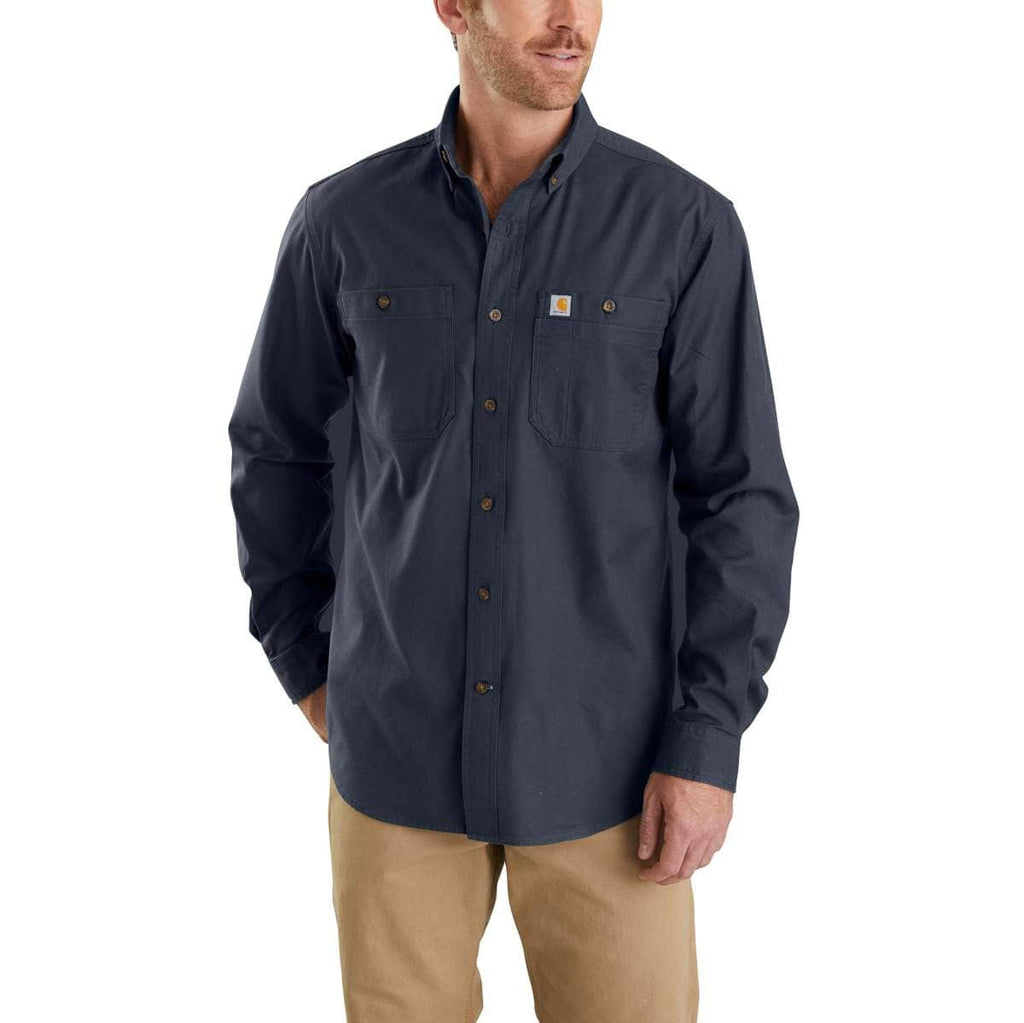Carhartt Rugged Flex® Rigby Long Sleeve Work Shirt — 412-Navy, manufacturer product photo