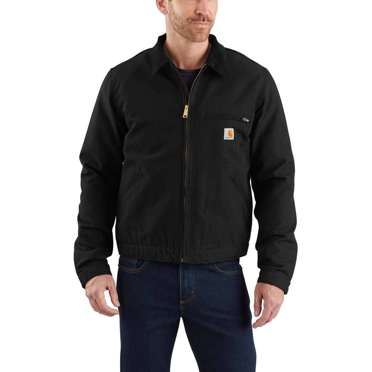 Carhartt Relaxed Fit Duck Blanket-Lined Detroit Jacket — Black, manufacturer product photo