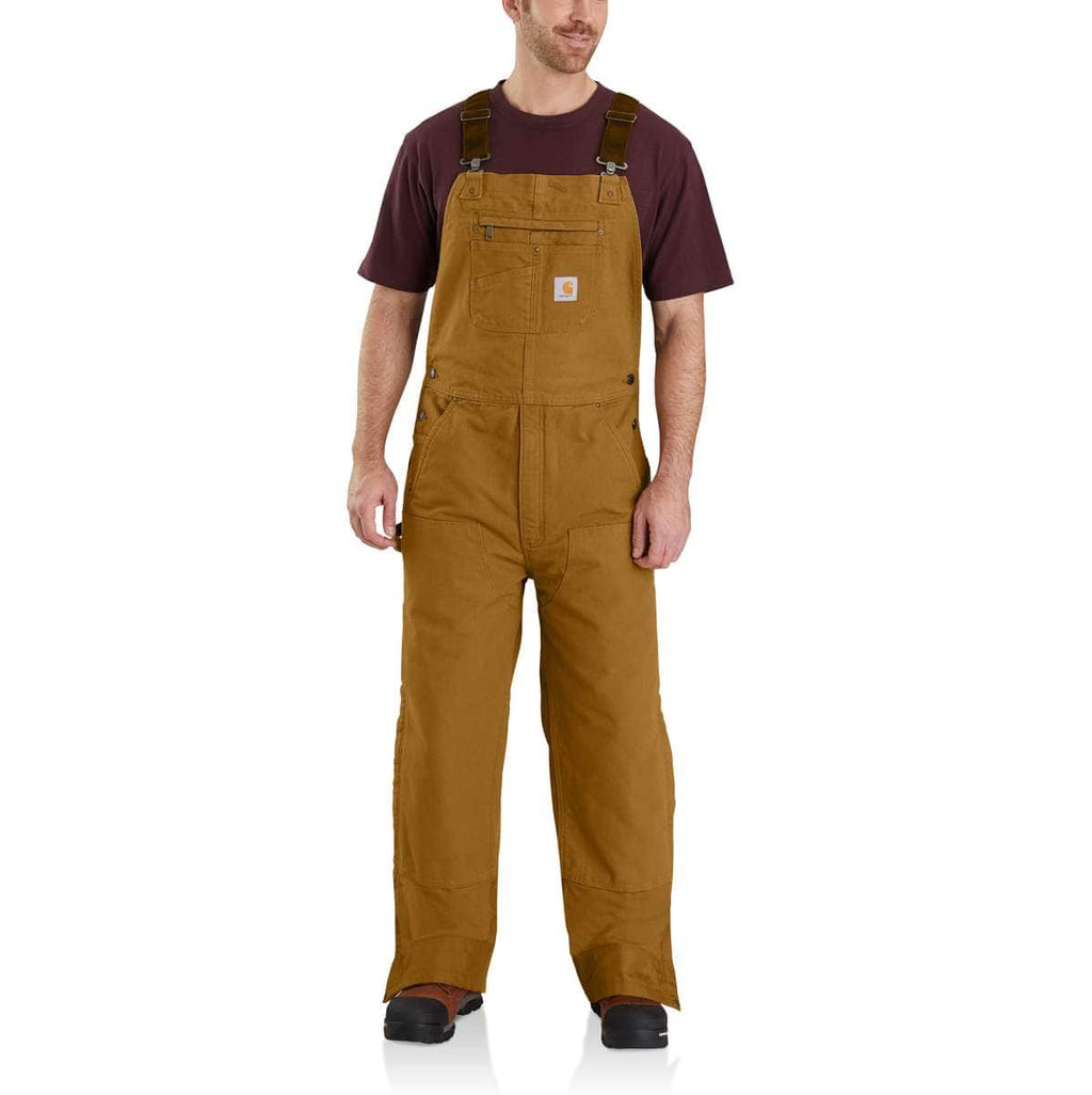 Carhartt Washed Duck Insulated Bib Overall — BRN-Carhartt Brown, manufacturer product photo