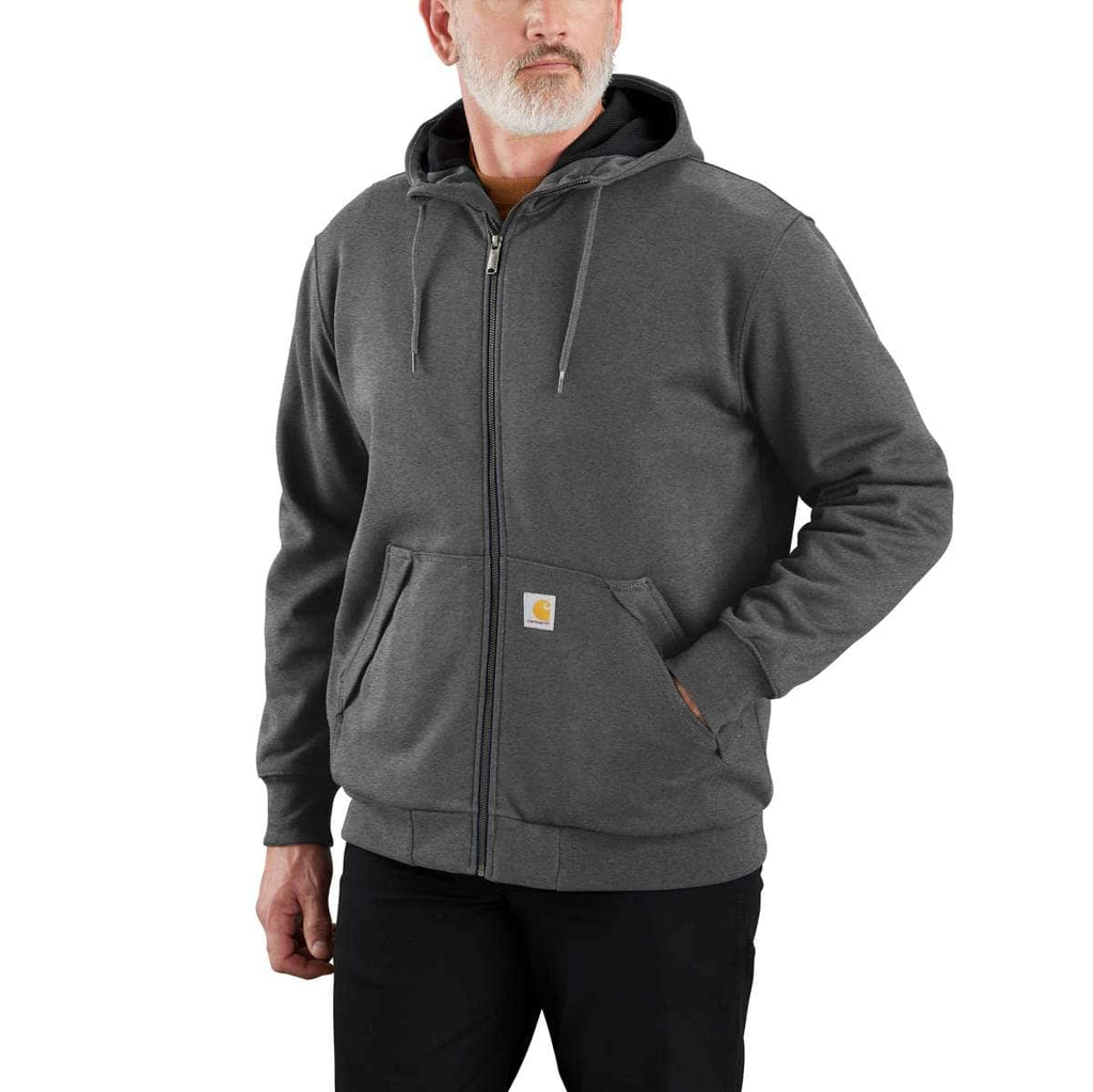 Carhartt Rain Defender® Loose Fit Midweight Thermal-Lined Full-Zip Sweatshirt — 024-Carbon Heather, manufacturer product photo