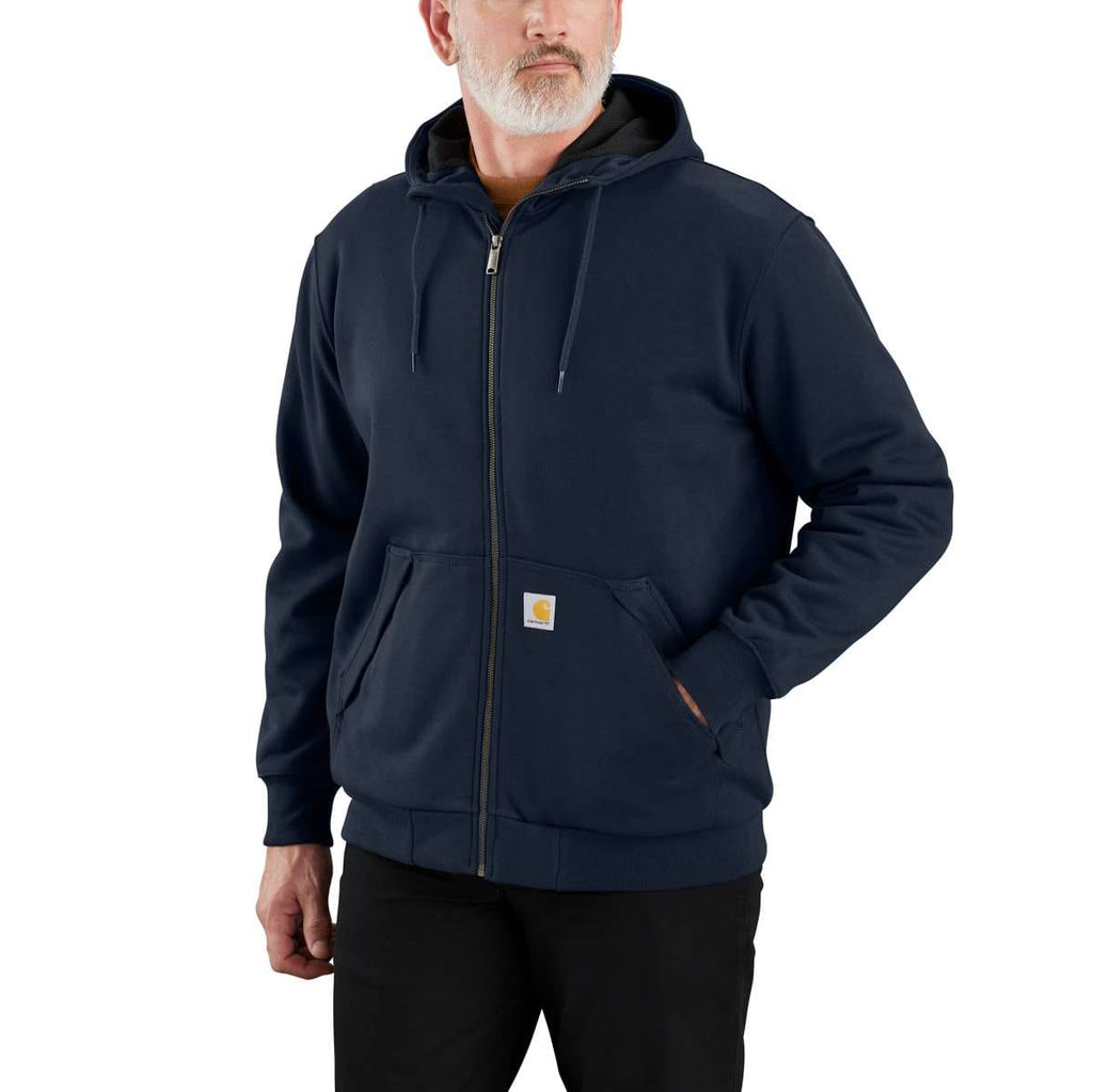 Carhartt Rain Defender® Loose Fit Midweight Thermal-Lined Full-Zip Sweatshirt — 472-New Navy, manufacturer product photo