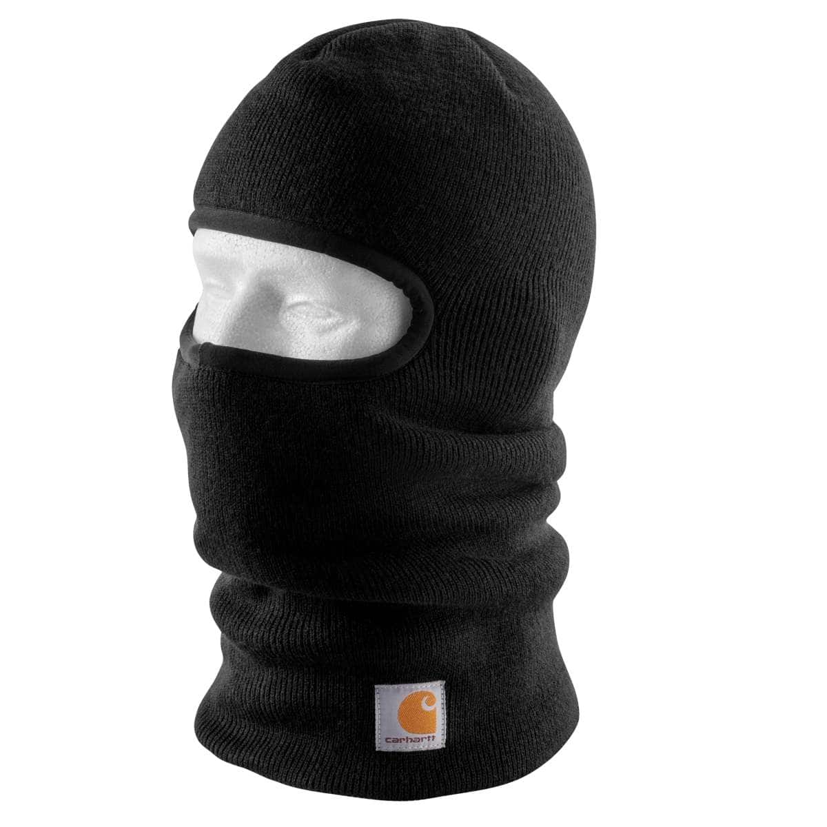 Carhartt® Knit Insulated Face Mask — Black, manufacturer product photo