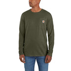 Carhartt Force Long Sleeve Pocket T-Shirt — G73-Basil Heather, manufacturer product image