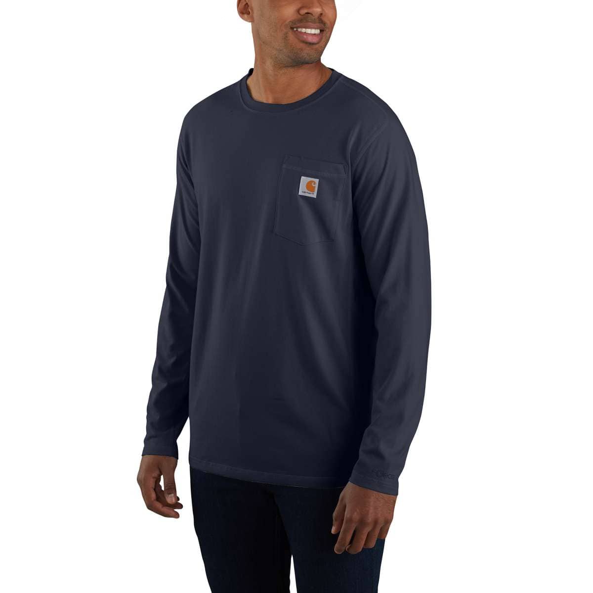 Carhartt Force Long Sleeve Pocket T-Shirt — I26-Navy, manufacturer product image