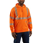 Carhartt High-Visibility Rain Defender Class 3 Sweatshirt — Bright Orange, manufacturer product photo